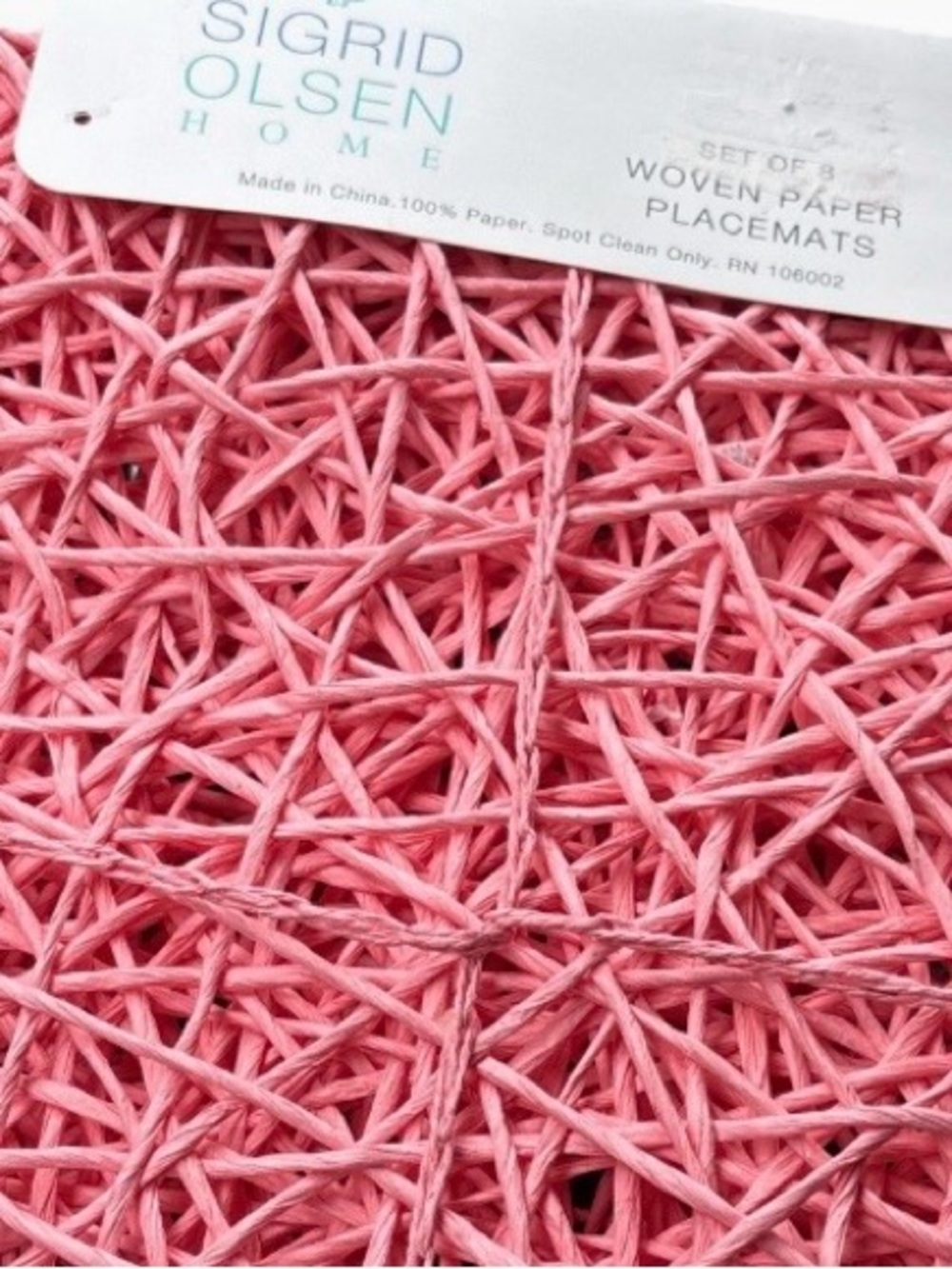 Sigrid Olsen Pink Woven Paper Placemats